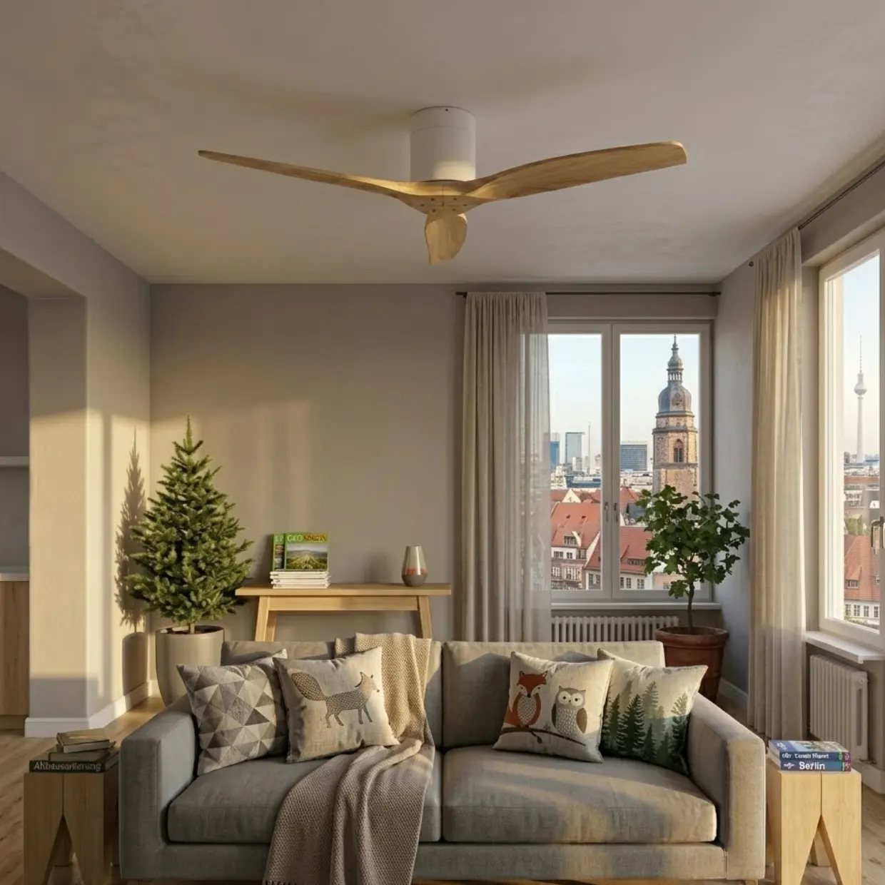 Deckenventilator im modernen Wohnzimmer
